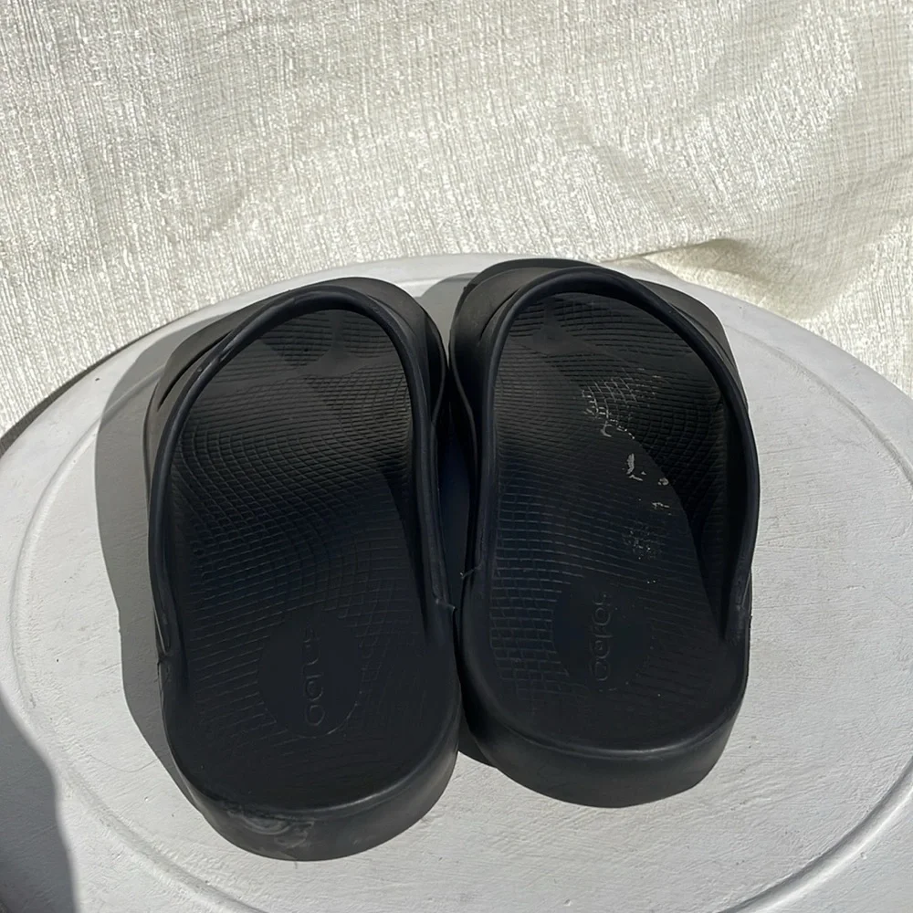 Oofos Men’s Ooahh Slide Sandal - Black Unisex Slide Women’s Sz 10/ Men’s 8